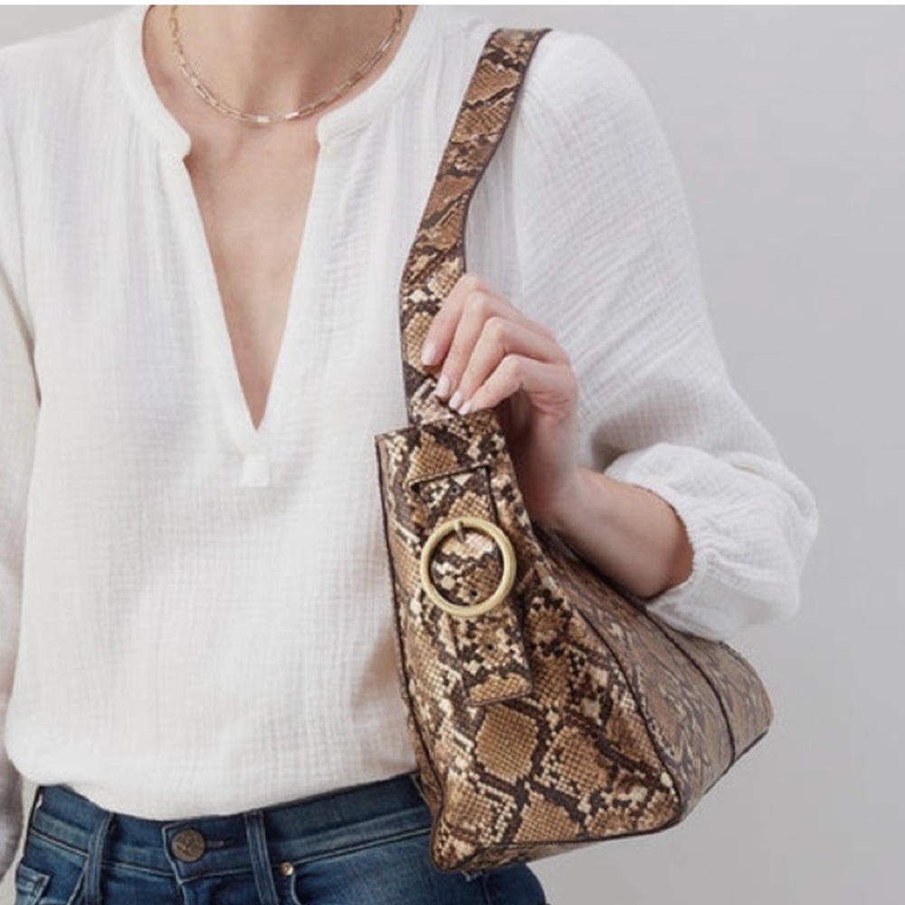 HOBO Render - Gold and Brown Snakeskin Hobo Bag - Picture 9 of 16